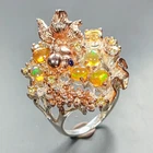 Gems jewelry Natural Opal Ring 925 Sterling Silver Size 8 /R452705