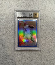 2010 Topps Chrome #212 Stephen Strasburg Blue Refractor Rookie Auto /199 BGS 8.5