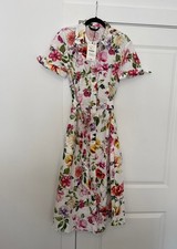 ZARA Small NWT WOMAN SS25 PRINTED POPLIN MIDI DRESS MULTICOLORED FLORAL