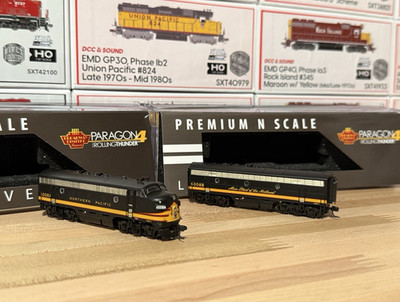 Broadway Limited N  F7 A/B Northern Pacific #6865 DCC&Sound unpowered B unit NEW