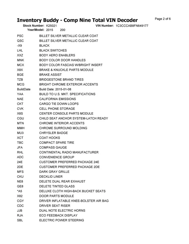 Used Exhaust System Kit fits: 2015 Chrysler 200 Grade A Foto 2 de 4