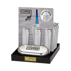 Clipper Jet Flame Metallo Confezione Regalo Accendino Originale Premium