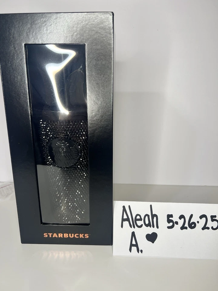 星巴克黑色水钻玻璃杯 — 第 2/4 张图片