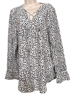 Equipment Femme Floral Print Blouse White/Black 100% Silk Women Sz L R3-O18