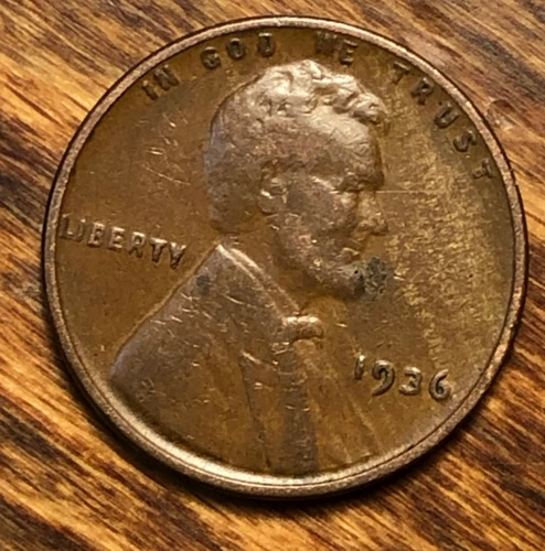 1936 Lincoln Wheat Cent Woody Unique Eye Appeal Improper Alloy Mix Error