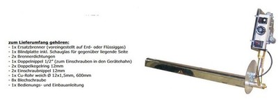 Gamat Ersatz Ersatzbrenner  RGA 461-475 mit Anschlussteilen Erdgas