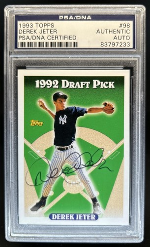 1993 Topps Derek Jeter Rookie RC #98 Yankees PSA Authentic Auto Autograph