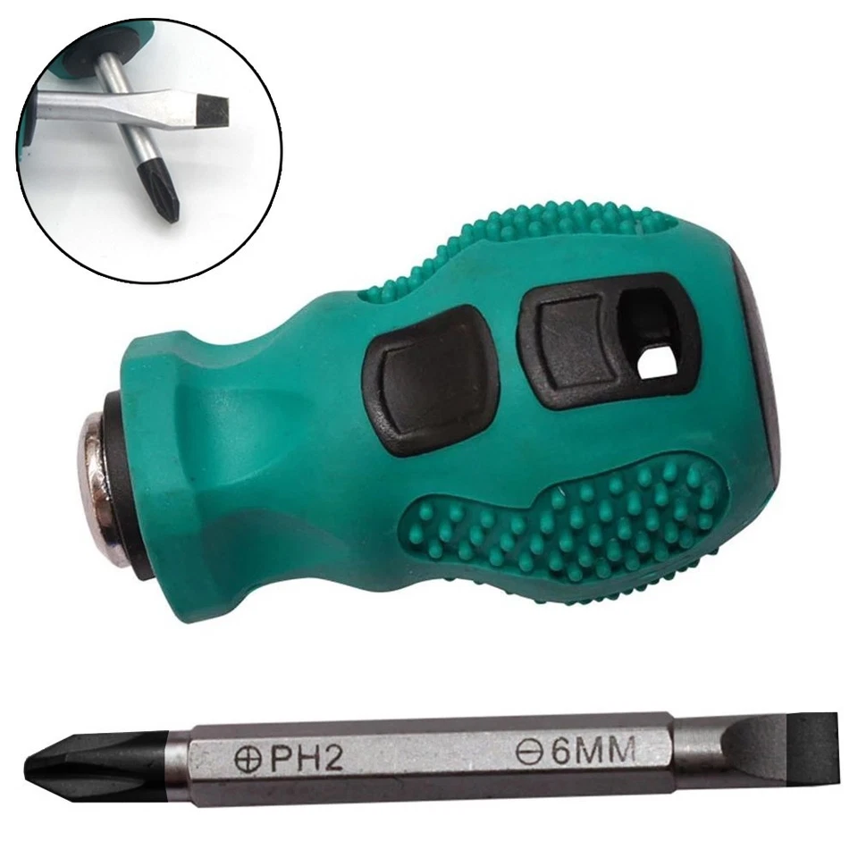 Dual-Purpose Slotted Cross 2 In1 Magnetic Screwdriver Repair Hand Tool - Image 2 of 4