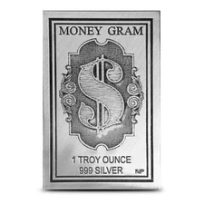 1 oz North View Products Money Gram Silver Card (New)