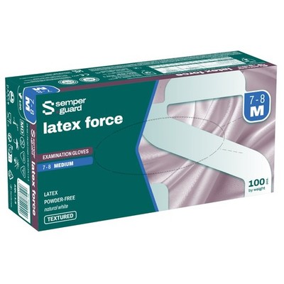 10er PACK(Box) Gr .8-9 (L) *SEMPERGUARD  LATEX FORCE* HANDSCHUHE (EHM.SEMPERMED