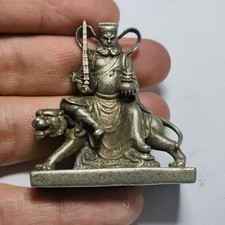 Old Chinese cupronickel god of wealth Zhao Gongming Figurines Statues ornament