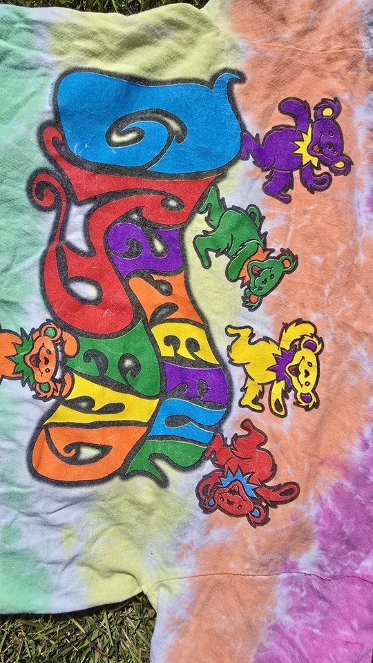 Grateful Dead Liquid Blue Tie-Dye Shirt Bears Short Sleeve Tee Adult SZ L - Image 2 of 4