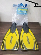Cressi Reaction Pro Full Foot Fins Size 12/13 Yellow Open Box Never Used 