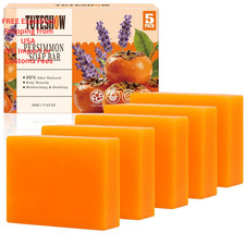 Persimmon Soap Bar for Old People Smell, with Green 3.53 Ounce Pack of 5