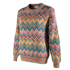 Missoni 1990s Orange Label Zig-Zag Knit Sweater Womens, Size M Made in Italy