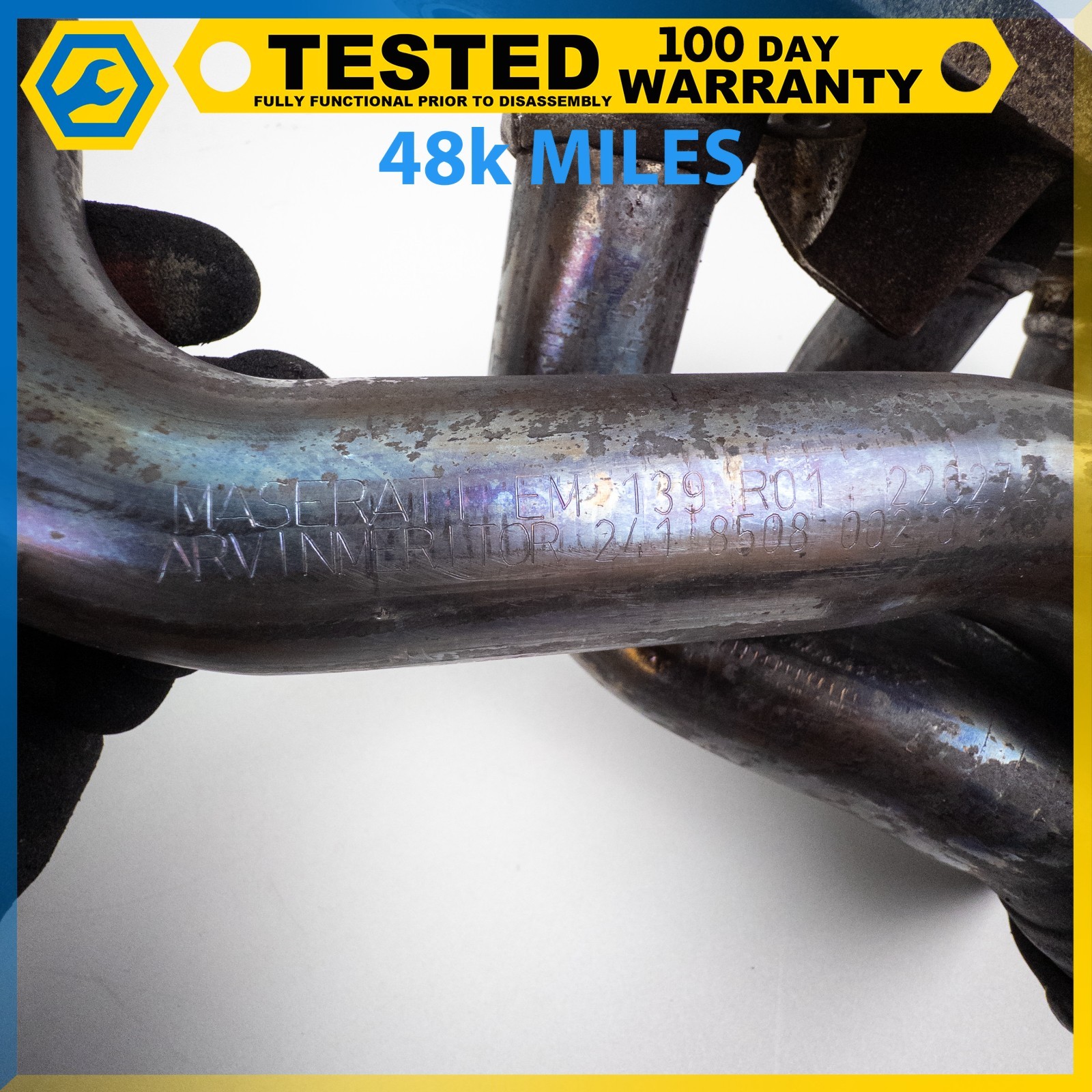 04-19 MASERATI GRANTURISMO LEFT & RIGHT SIDE EXHAUST MANIFOLD ASSEMBLY SET OEM