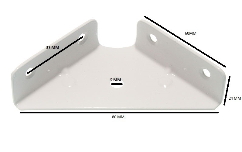 Esquina Soporte 64mm Cuadrados 18mm Profundo Blanco Acero Pintado Paquete De 100