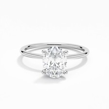 Solid 950 Platinum 1.50TCW Pear  Round Cut Moissanite Engagement Ring For Women