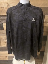 UNRL Sweater Mens XL Gray Camo Hazeltine Pullover 1/4 Zip Performance Stretch
