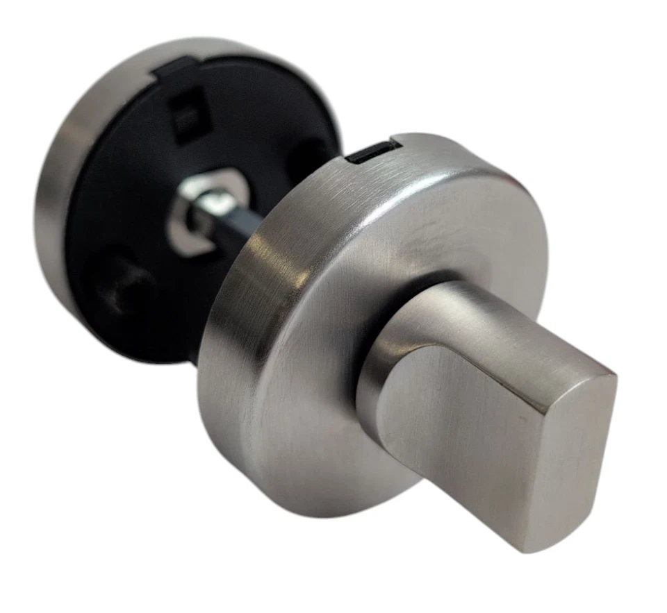 Edelstahl Türrosette rund WC Abdeckung WC-Rosette Blende WC-Verriegelung silber - Bild 3 von 4