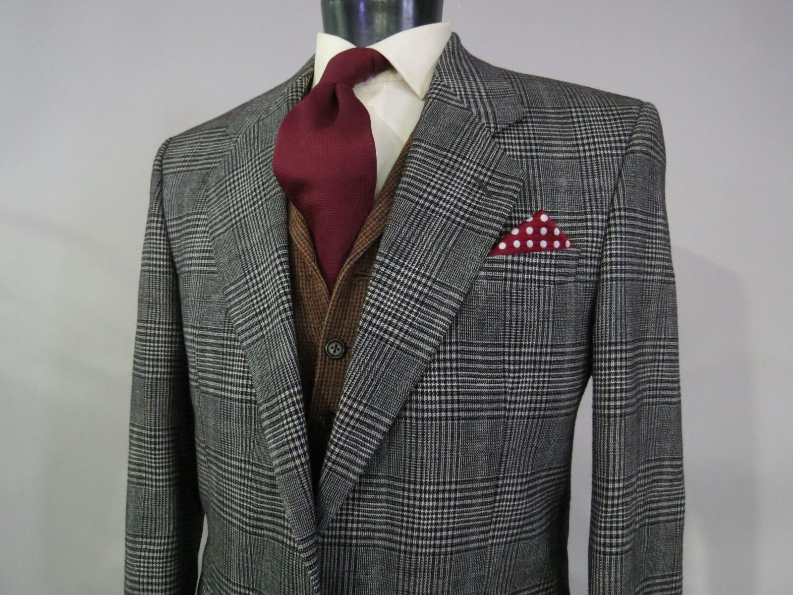 Cappotto sportivo Yves saint Laurent Made in France Diffusion Hommes a quadri audaci 40 L