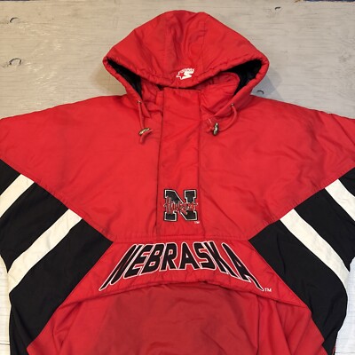 Vintage 90s NCAA Starter Nebraska Cornhuskers Pullover 1/2 Zip