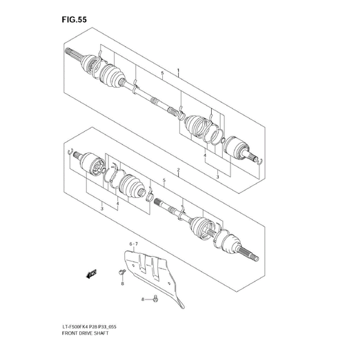2006 Suzuki Eiger Drive-Shaft, LT-400 4X4 CV Axle 54902-38F23 Front Left Axle - Imagen 3 de 4