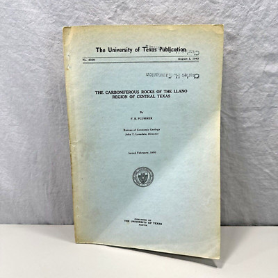 Carboniferous Rocks Of Llano Region Central Texas 1950 University of Texas