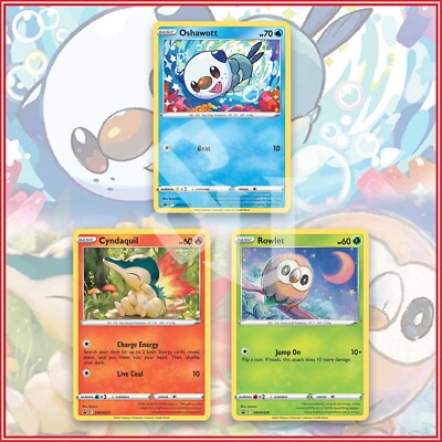 Pokémon TCG PROMO CARDS OSHAWOTT ROWLET CYNDAQUIL *IN STOCK* | eBay