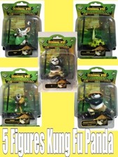 5 Personaggi Kung Fu Panda 3 - Figures Po Shifu Vipera Scimmia Dragone Come Foto