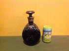 Duncan and Miller ? Black amethyst glass pinch bottle Silver overlay pattern