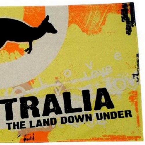 Australian Souvenir Kitchen Tea Towel Kangaroo Australia The Land Down Under - Picture 3 of 6