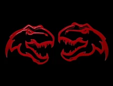 RED T-rex Emblem for TRX Ram 1500 Fender badge Hellcat Demon Style Trex Head