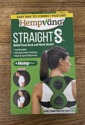 Hempvana Straight8 Fully Adjustable Lightweight Posture Corrector . Damaged Box.