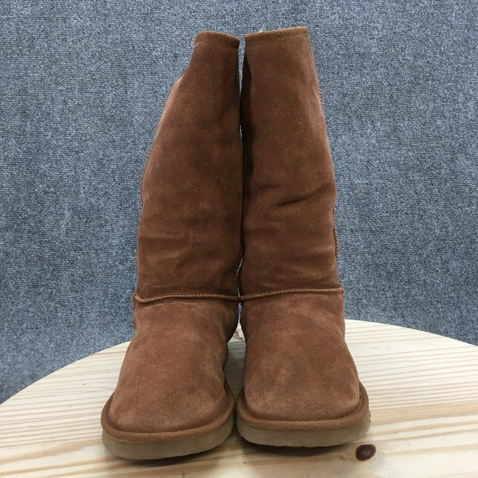 Botas de nieve de invierno Ukala para mujer 10 Carly marrón gamuza piel sintética media pantorrilla W80056 Foto 4 de 4