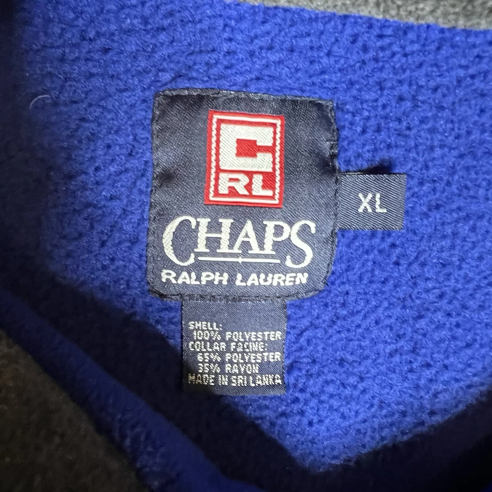 Chaps Ralph Lauren Men’s Fleece Spell out Royal Blue XL Vtg - Image 3 of 4