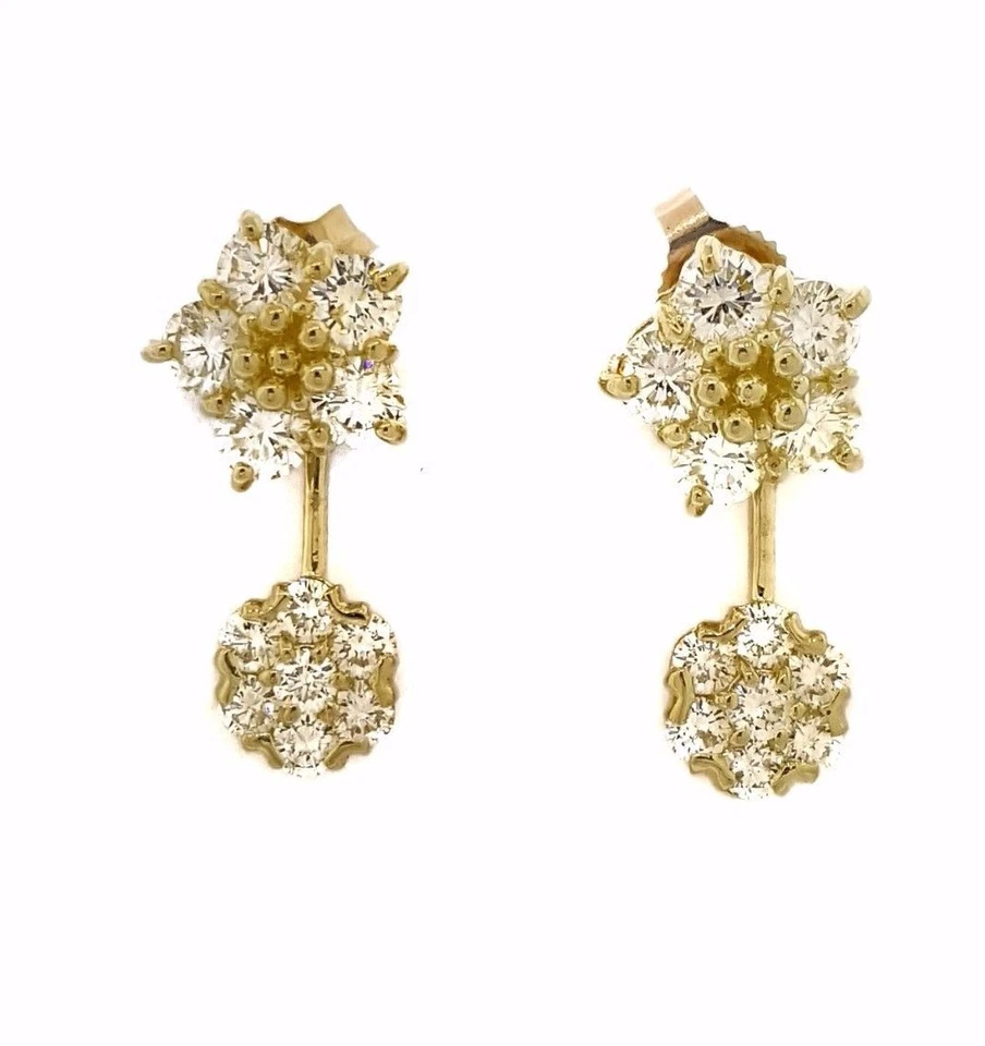 Floret Diamond Drop Earrings  1.42 cttw  in 18k Yellow Gold--HM1845R