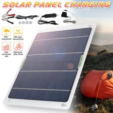 30W Solar Panel 12V Trickle Charger Battery Charger Kit Maintainer Boat Car RV