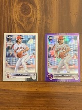 2022 Topps Chrome Update MICHAEL LORENZEN BASE & PURPLE REFRACTOR Angels #USC134