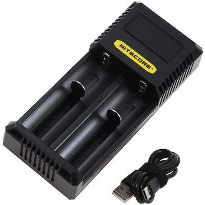 Nitecore USB-C CI2 Ladegerät mit 2 Ladeschächten für Li-Ion-, NiMH- und NiCd Akk