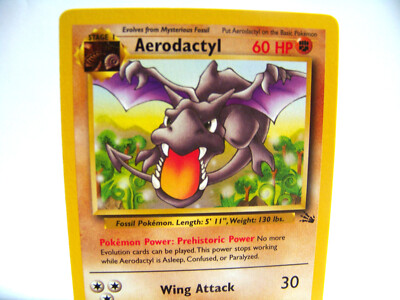 Aerodactyl Fossil Non Holo Rare - Vintage Pokemon Card 16/62 EX+/