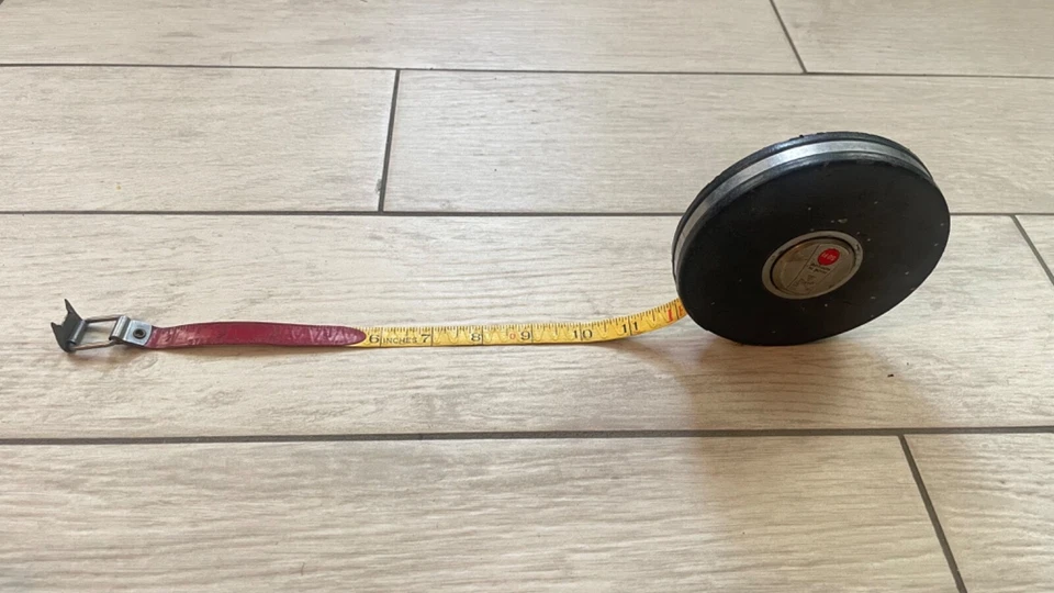 CINTA MÉTRICA Stabila 50’ vintage hecha en Alemania ~ funciona perfectamente coleccionable Foto 4 de 4