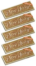 Pure Hemp Unbleached Single Wide Cigarette Rolling Paper 250 Leaves (5 Booklets)