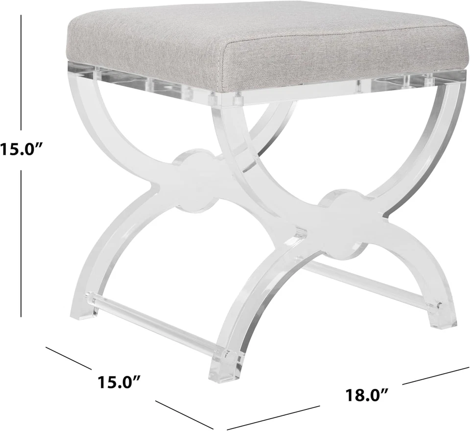 Otomana de acrílico transparente Delfina Home Collection, Foto 2 de 4