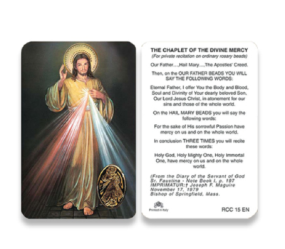 Weihnachtskarten Mit Medaille & Gebeten – Chaplet Of Divine Mercy, Festlich, Für Besondere Grüße