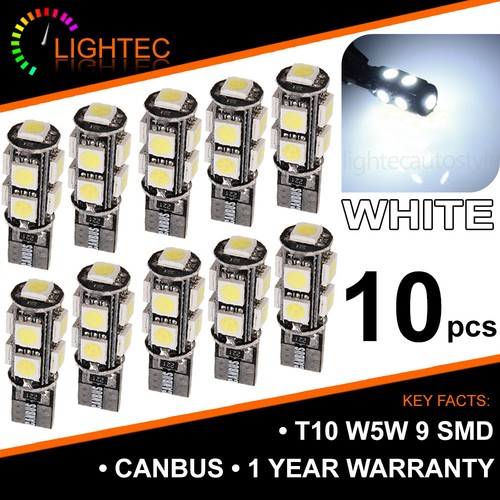 T10 CAR BULBS LED ERROR FREE CANBUS 9 SMD PURE HID XENON W5W 501 SIDE LIGHT BULB - Picture 44 of 44