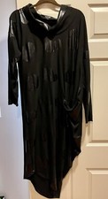 Ebberro NWOT Boutique Asymmetrical Black Dress Reflective Circles, XL
