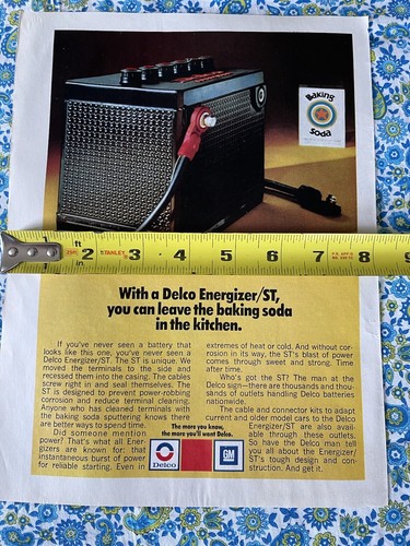 Vintage 1972 GM Delco Energizer ST Battery Print Ad Side Terminal - Picture 6 of 7