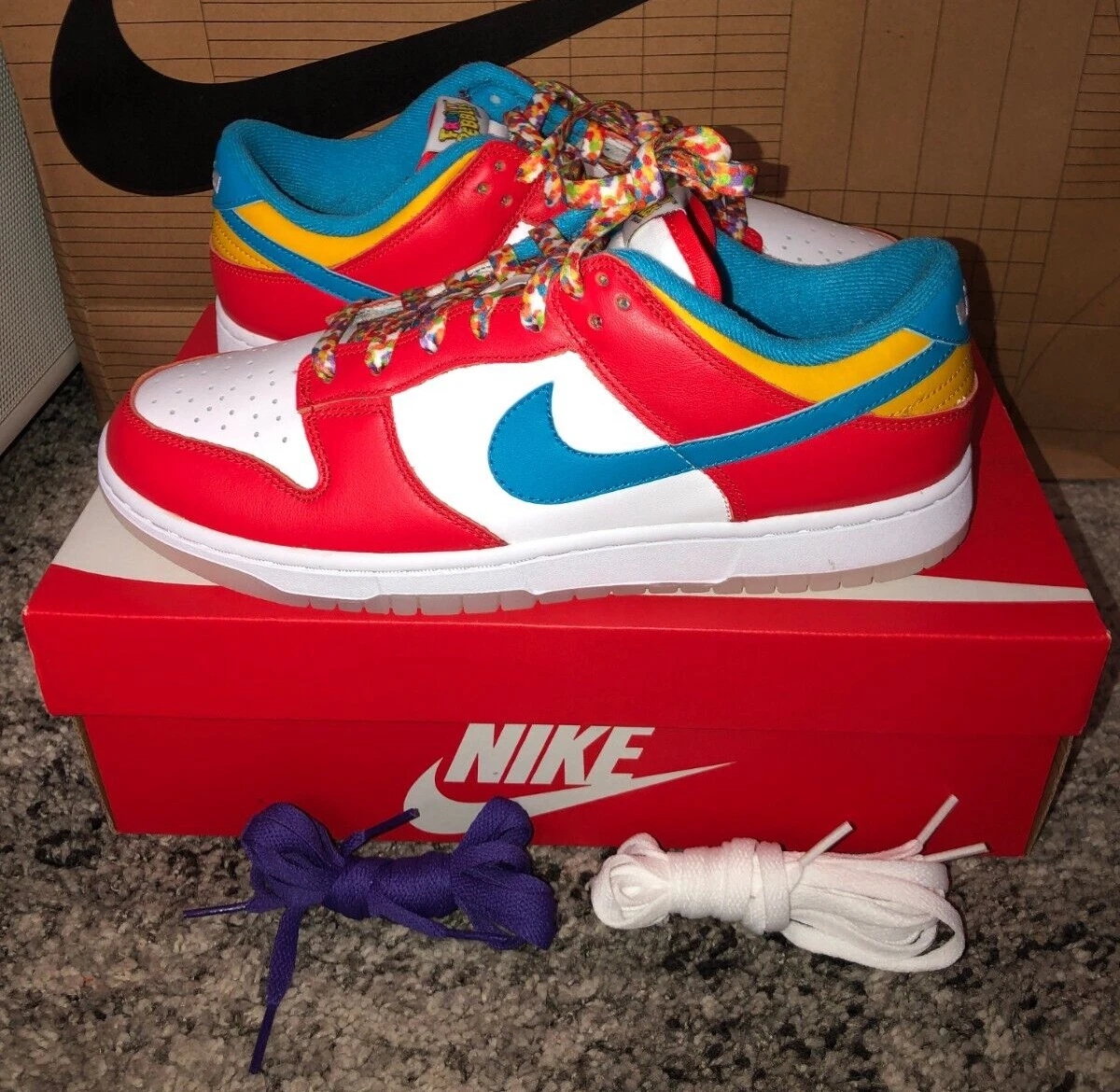 Nike Dunk Low QS X LeBron James Shoes Fruity Pebbles Red DH8009 600 Men s Size 9