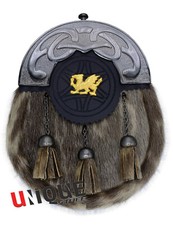 Scottish Full Dress Formal Leather Sporran with Celtic Antique Cantle.